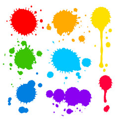 splats and blobs of colored paint