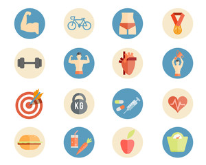 Sport and nutrition icons