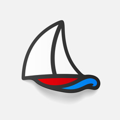 realistic design element: sailboat