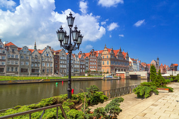 Fototapeta premium Old town of Gdansk at Motlawa river, Poland