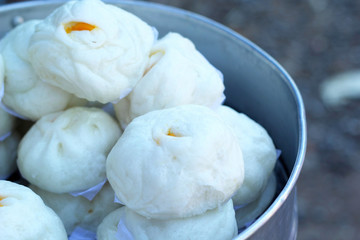 Chinese steamed bun in the market