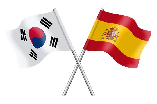 Flags : South Korea and Spain