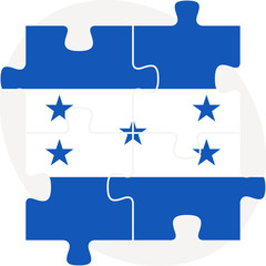 Honduras Flag in puzzle isolated on white background