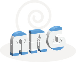 Argentinian Flag in puzzle isolated on white background