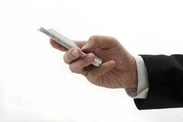 スマートフォンを持つビジネスマン