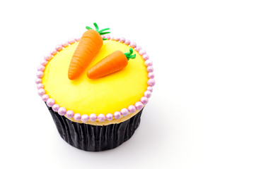 Easter cupcakes isolated white background