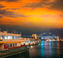 Fototapeta na wymiar Sydney Harbour at night, Australia