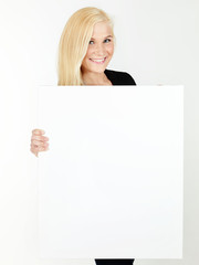 Fototapeta premium Woman with message board
