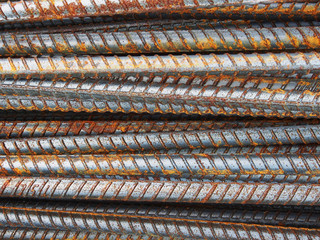 Rust steel rods or bars