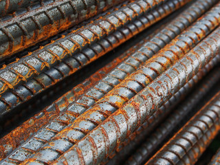 Rust steel rods or bars