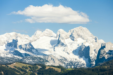 Fototapeta na wymiar view to Dachstein from the west, Upper Austria-Styria, Austria