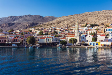 Fototapeta na wymiar Port of Chalki island, Greece