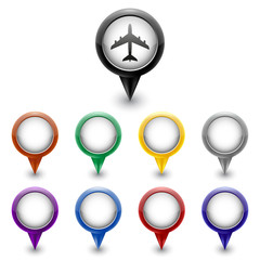 Colorful map markers