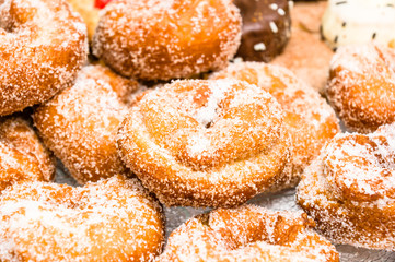 closeup of rosquillas, typical spanish donuts