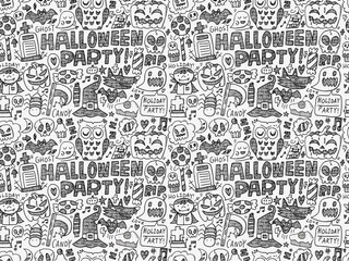 seamless doodle halloween holiday background
