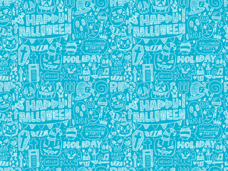 seamless doodle halloween holiday background