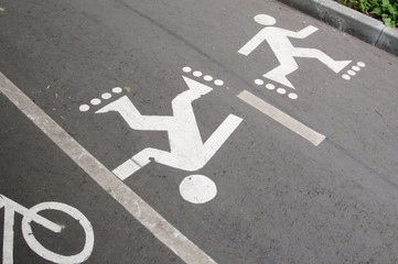Asphalt road with marking