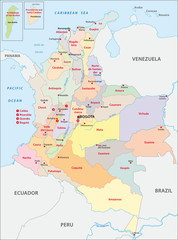 Fototapeta premium colombia administrative map