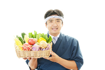 笑顔の寿司職人