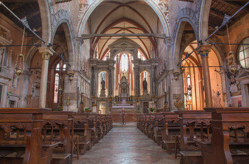Fototapeta na wymiar Venice - Neve of church Chiesa di San Stefano - Saint Stephen.