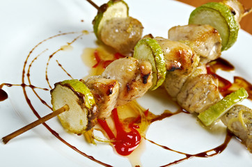 Shashlik  chicken making roasted