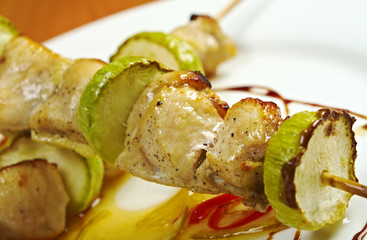 Shashlik  chicken making roasted