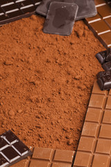 still life of chocolate in cocoa