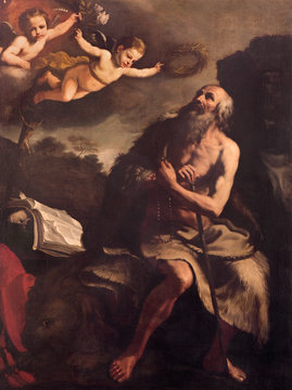 Bologna - Paint of st. Jerome  by Ludovico Carracci