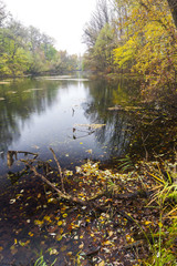 Small Danube river in autumn, Slovakia