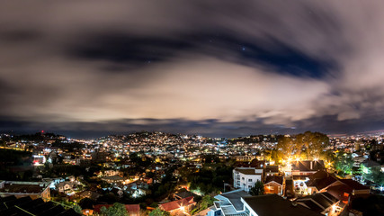 Fototapeta na wymiar Nightfall over Antananarivo
