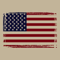 American flag grunge style. Vector.