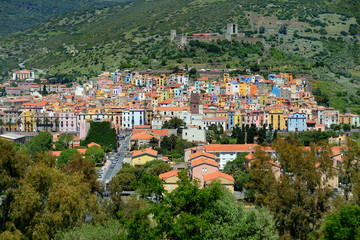Fototapeta premium Colorful houses of Bosa town in Sardinia