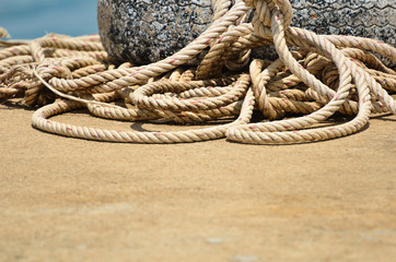 Fototapeta na wymiar Large size of boat rope