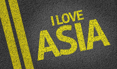 I Love Asia written on the road