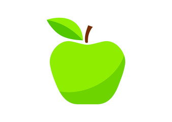 Green apple on white background
