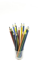 Color pencils isolated on white background