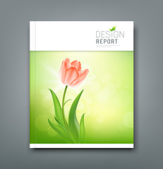 Cover Magazine Beautiful tulips on nature background