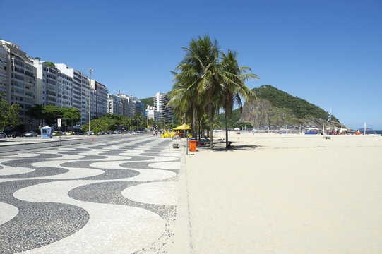 Copacabana Beach Skyline Boardwalk Rio de Janeiro Brazil