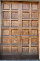 closeup of old antique wooden doors