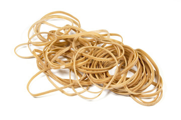 Beige Elastic Bands Stacked in a Pile