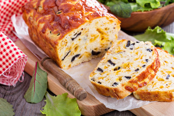 Savory cheese loaf with olives