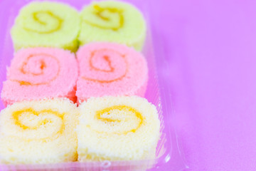 Colorful slice roll cake