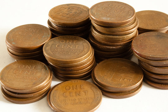 Wheat Pennies In Stacks