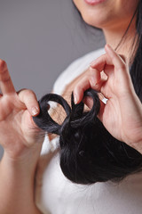 Woman with beauty long black hair