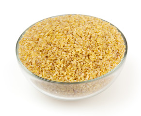 Bulgur isolated on white background with clipping path