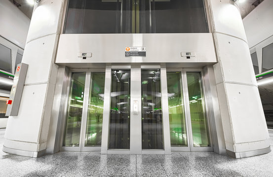 subway station interior, elevator