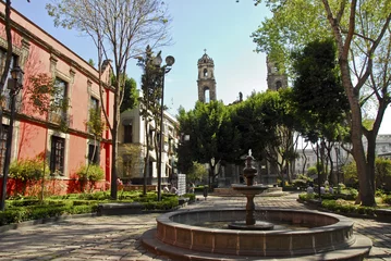 Gordijnen Santa Veracruz church,Mexico city © Dario Ricardo