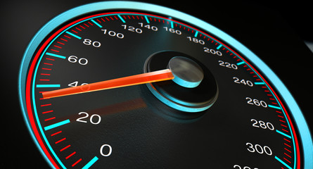 Fototapeta premium Speedometer Blue Fast Speed