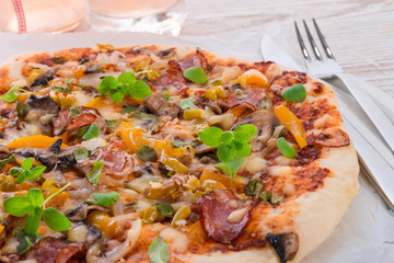 home-made pizza