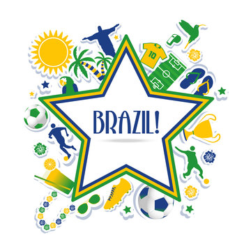 Brazil star flag, soccer summer